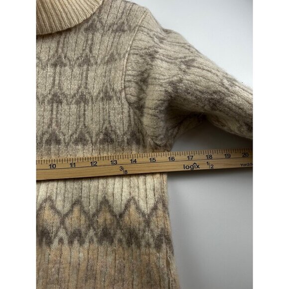Jeanne Pierre Petites Beige Wool Blend Sweater w/Patterned Knit&Button Details S - Picture 9 of 11